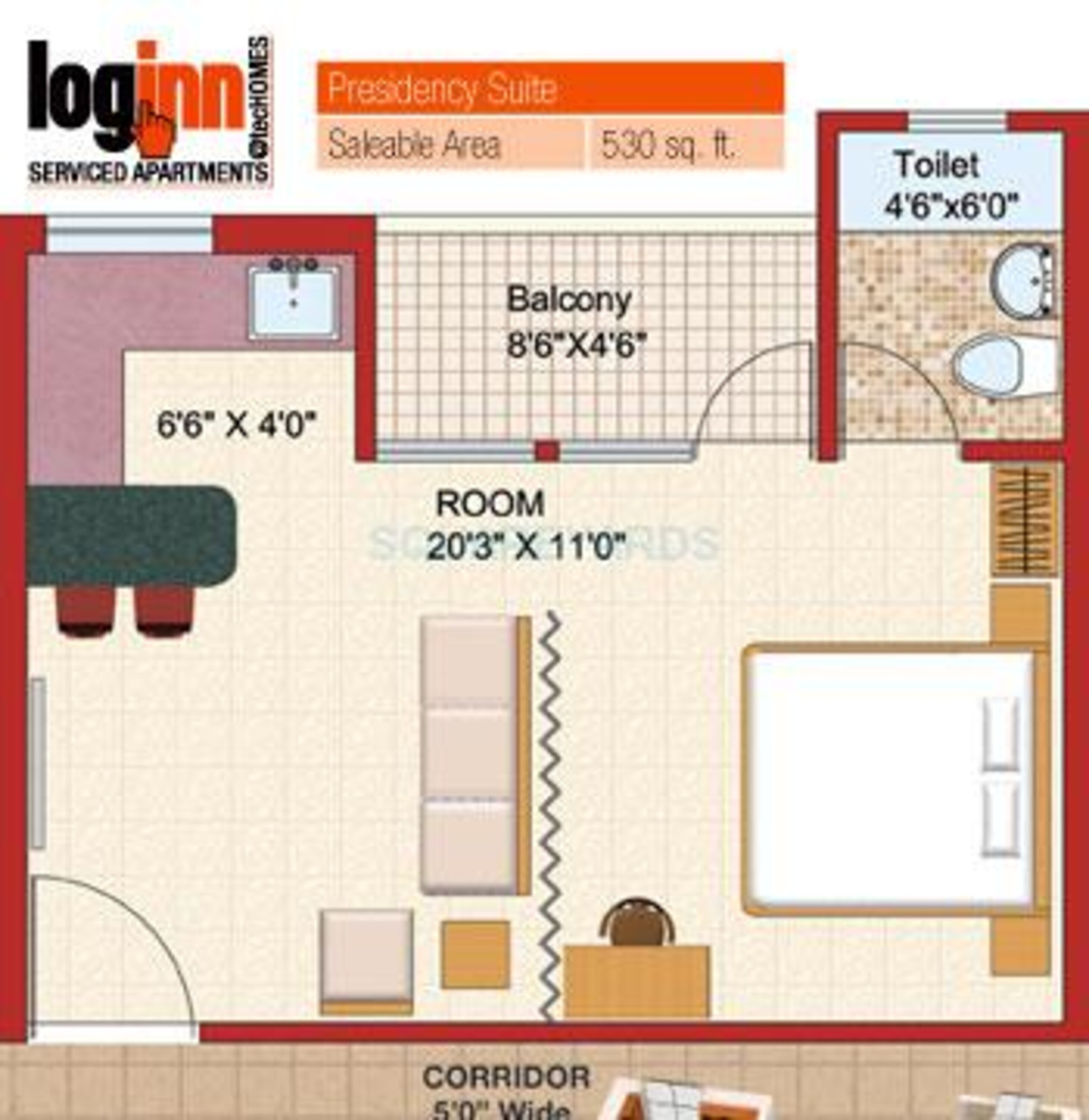 shubhkamna advert loginn apartment 1bhk 530sqft 1