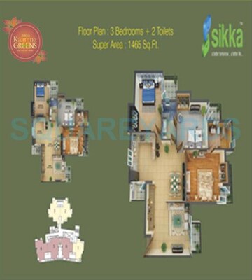  3 BHK Apartment at Sikka Kaamna Greens, Sector 143a Noida – for Sale
