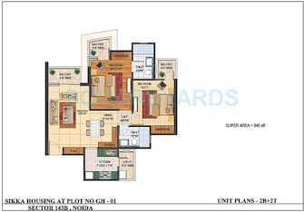 2 BHK Apartment For Rent in Sikka Karnam Greens Sector 143b Noida  7935698