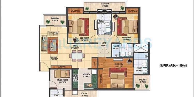 sikka karnam apartment 3bhk sq 1480sqft 1