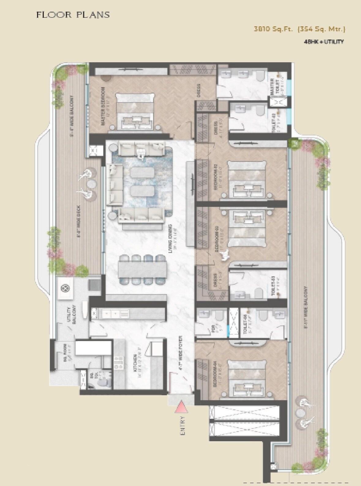 4 BHK 3810 Sq. Ft. Apartment