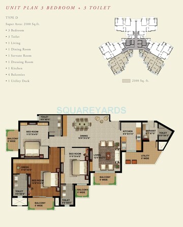  3 BHK Apartment at Sunworld Arista, Sector 168 – for Sale