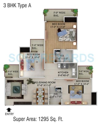 3 BHK Apartment For Rent in Supertech Cape Town Sector 74 Noida  7653971