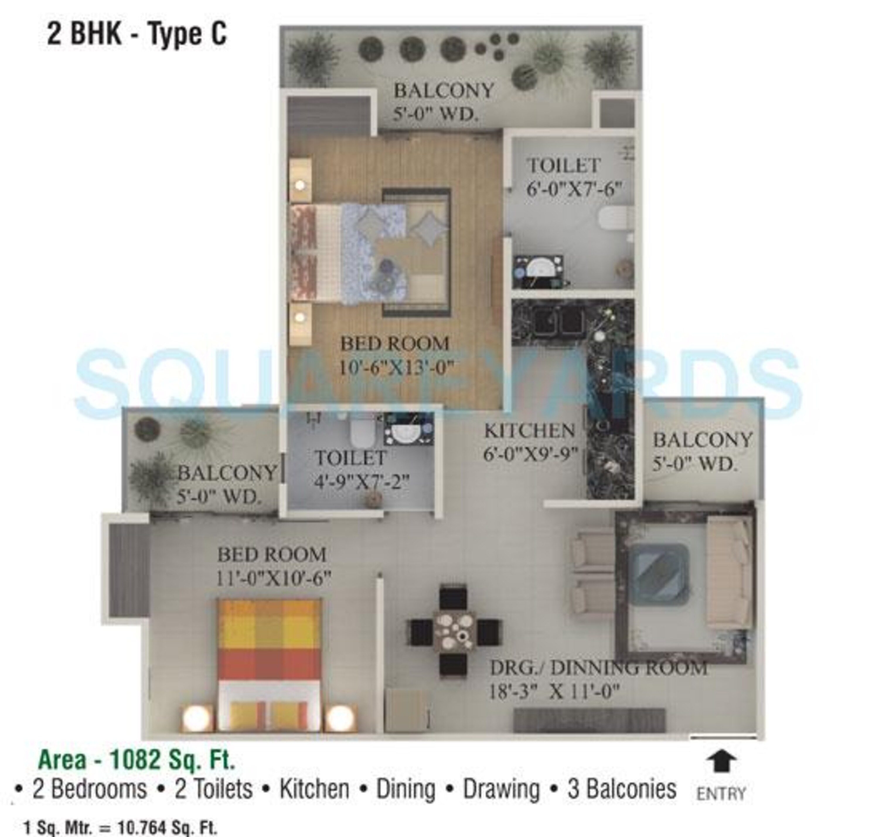supertech ecociti apartment 2bhk 1082sqft 1
