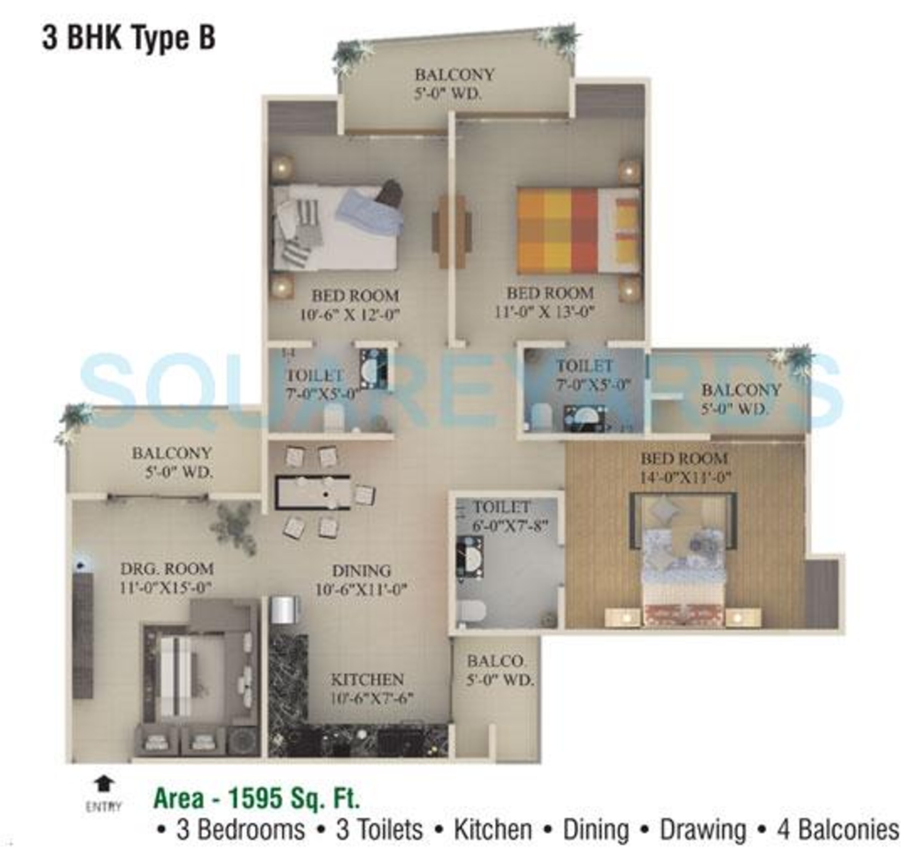 supertech ecociti apartment 3bhk 1595sqft 1