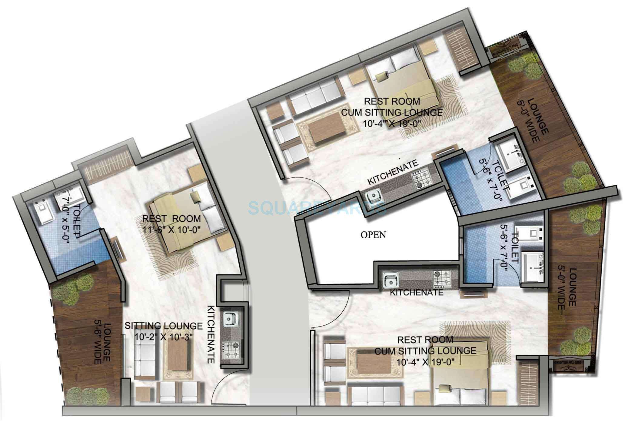 1 BHK 535 Sq. Ft. Apartment in Supertech North Eye