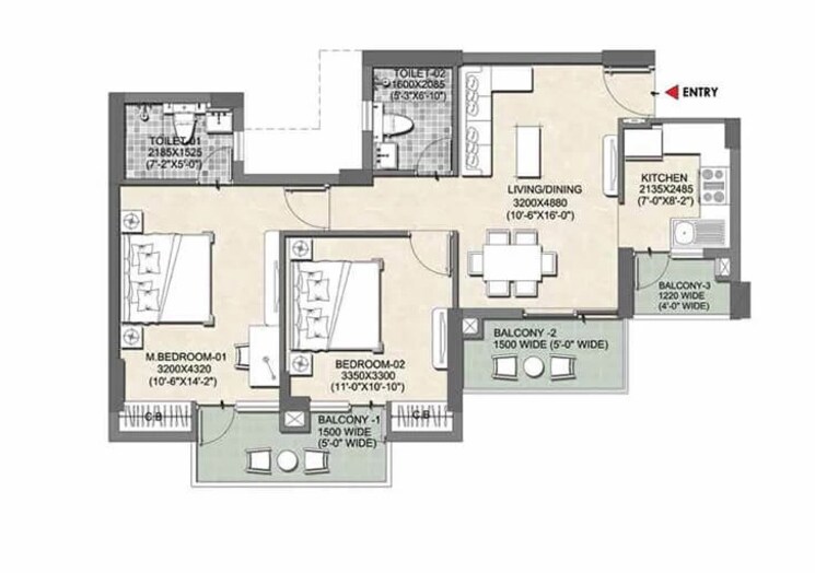 Other, tata-eureka-park 2 Bedroom 637 Sq.Ft. Apartment In Sector 150 Noida 8599100