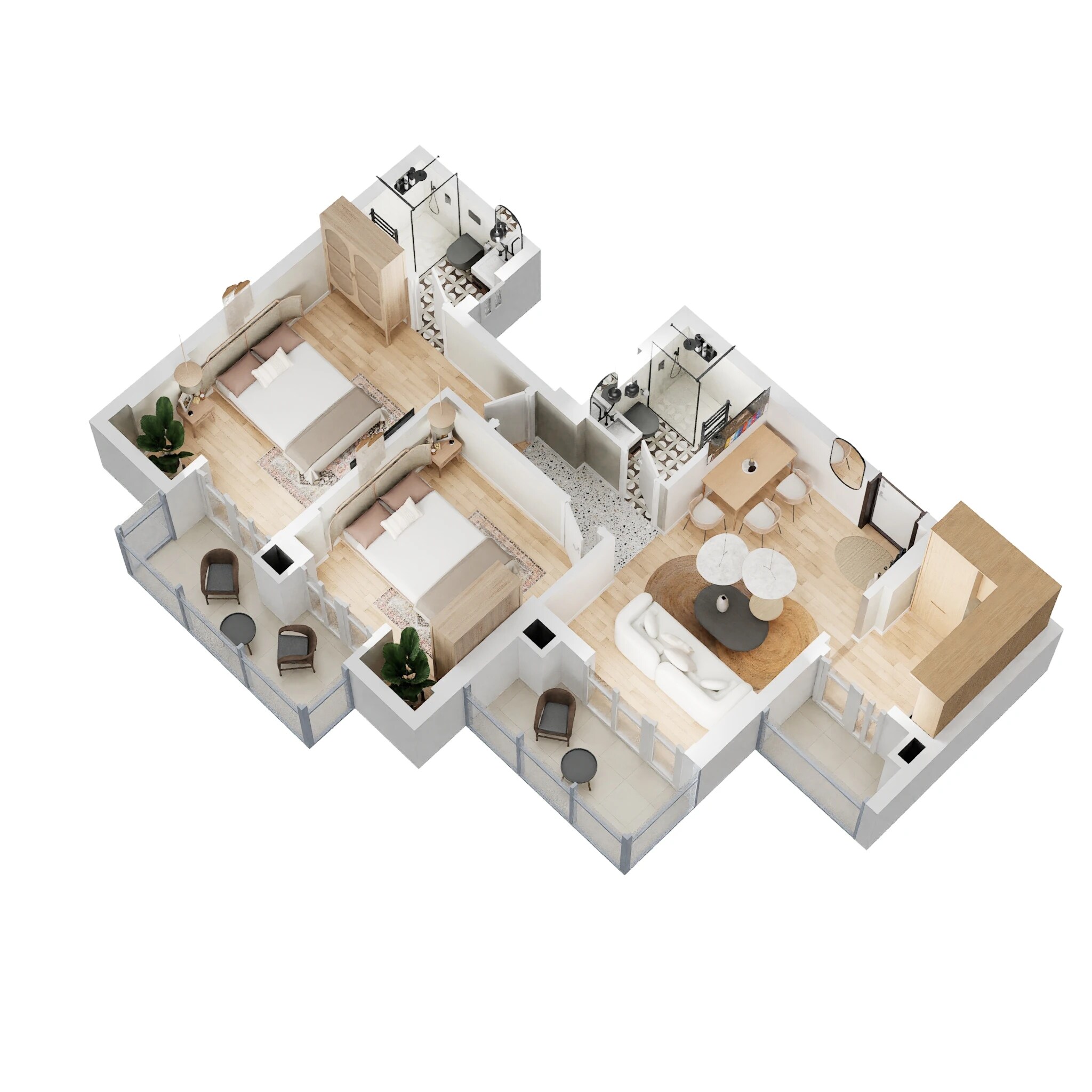 Floor plan of 2 BHK 1100 Sq. Ft. Apartment in Tata Eureka Park, Noida