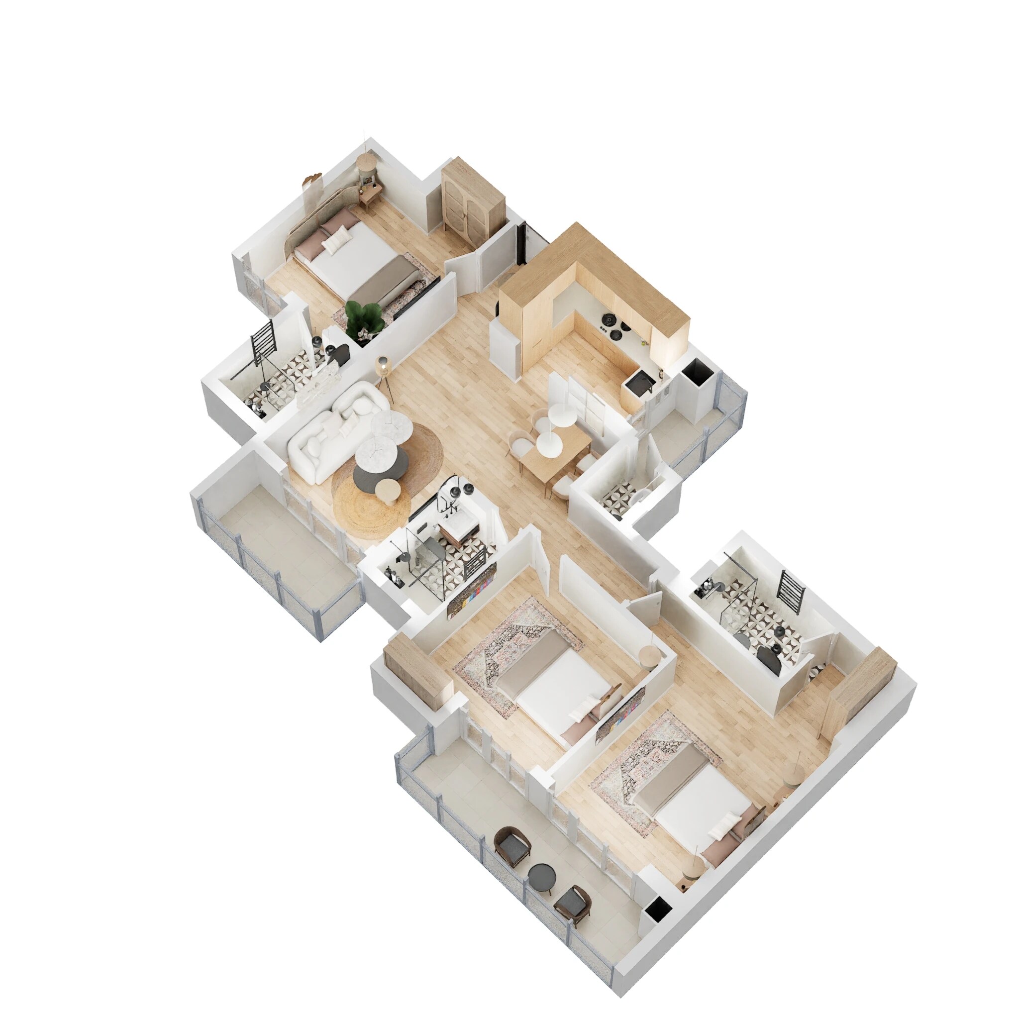Floor plan of 3 BHK 1575 Sq. Ft. Apartment in Tata Eureka Park, Noida