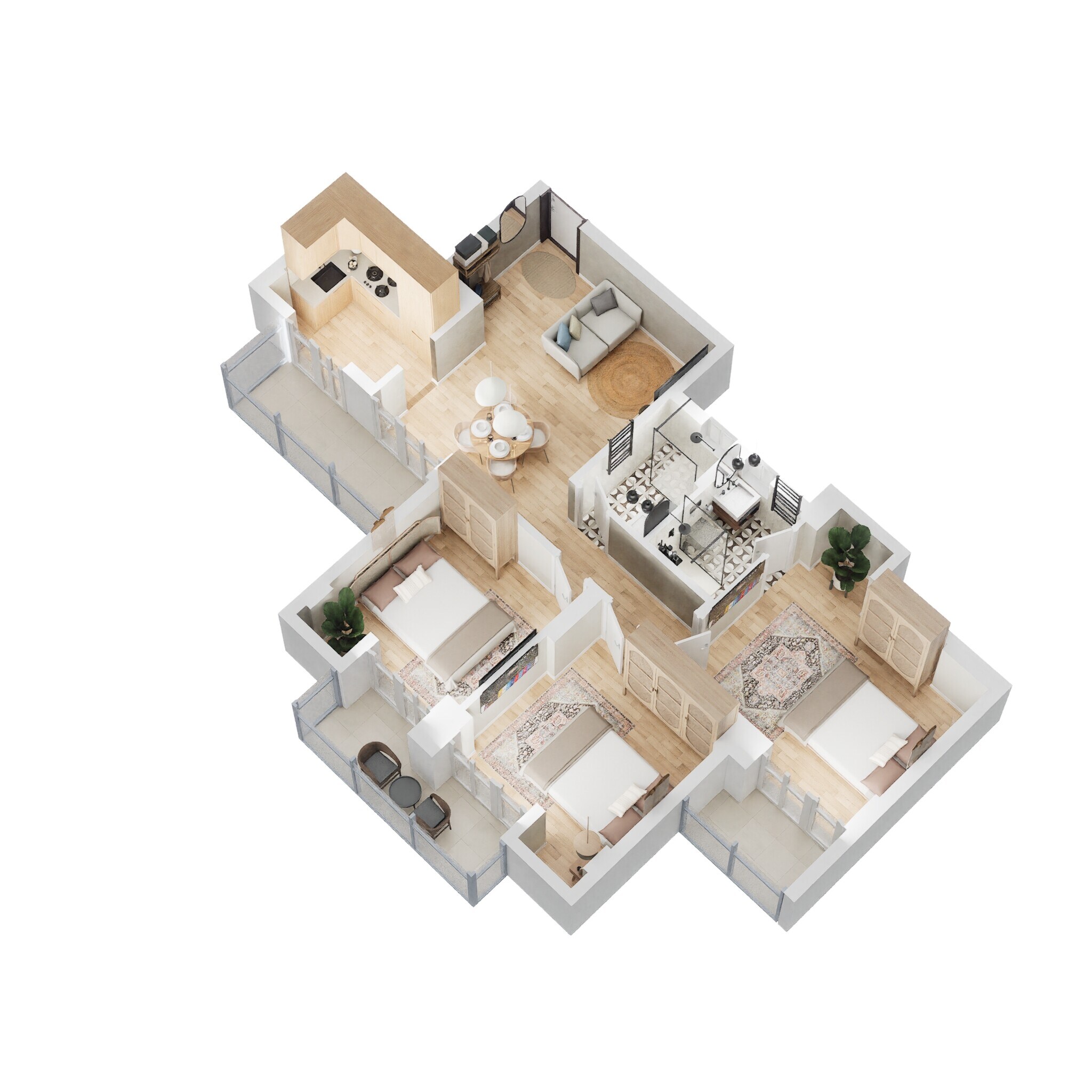 3 BHK 1285 Sq. Ft. Apartment