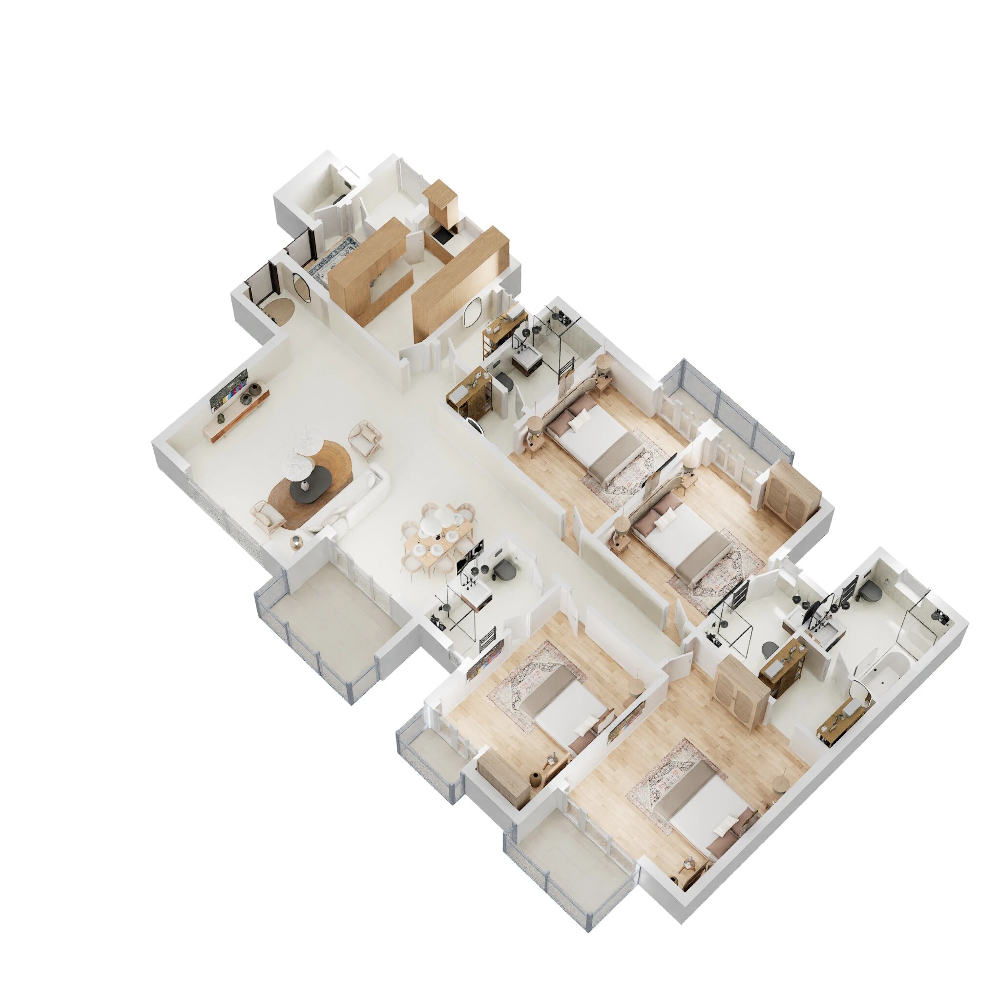 Floor plan of 4 BHK 2587 Sq. Ft. Apartment in The 3C Lotus Panache, Noida