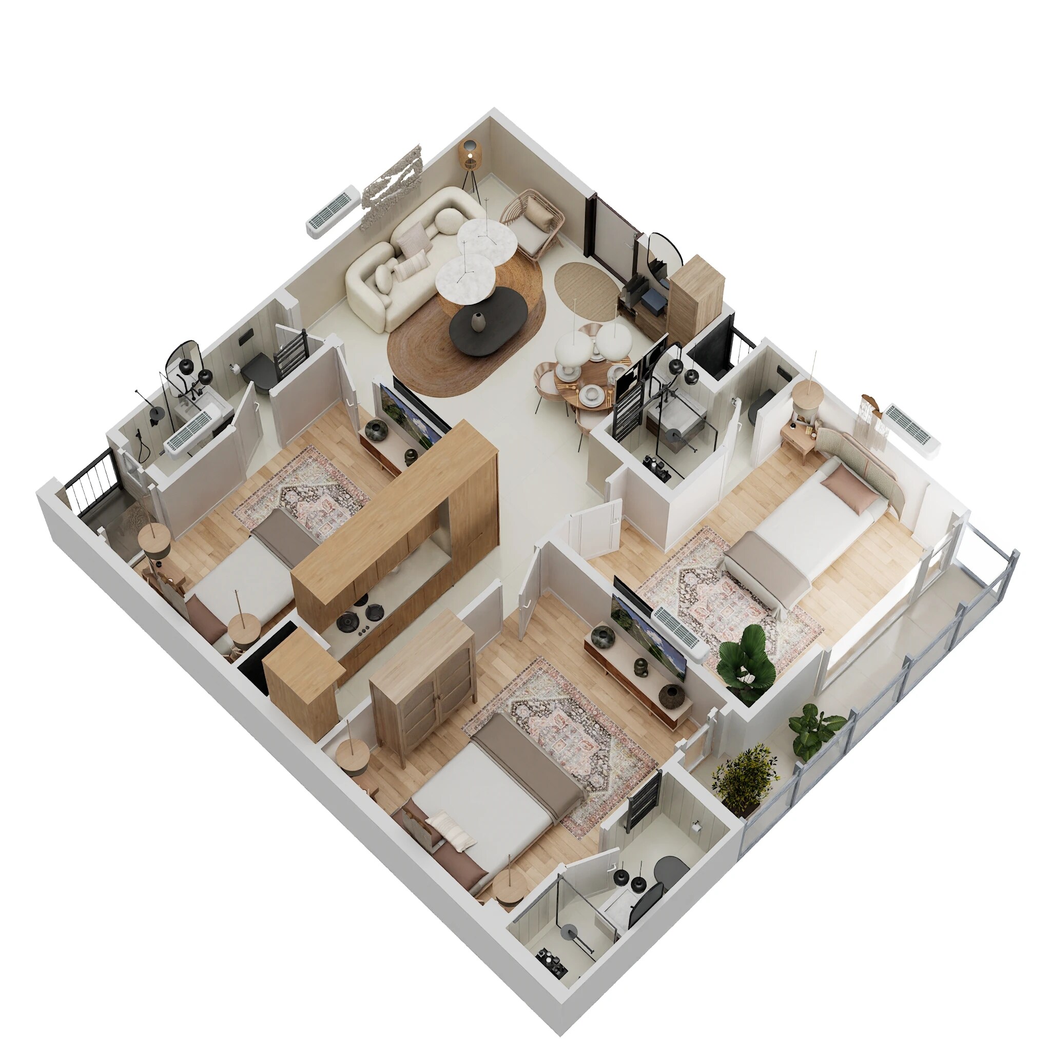 Floor plan of 3 BHK 1395 Sq. Ft. Apartment in Ultima 107, Noida