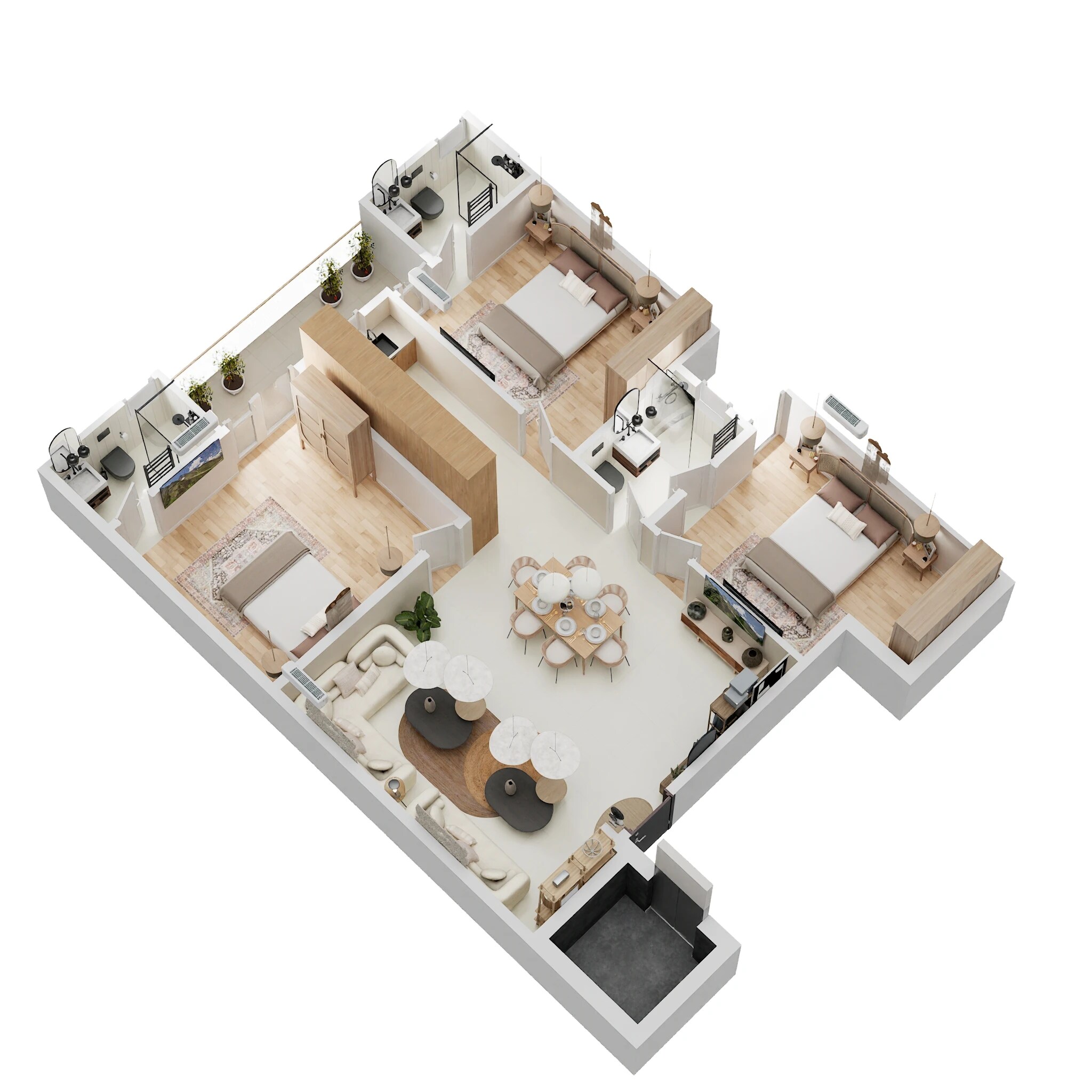Floor plan of 3 BHK 2500 Sq. Ft. Apartment in Ultima 107, Noida