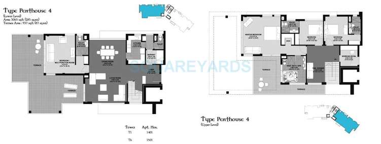 unitech cascades penthouse 4bhk sq 3065sqft 1