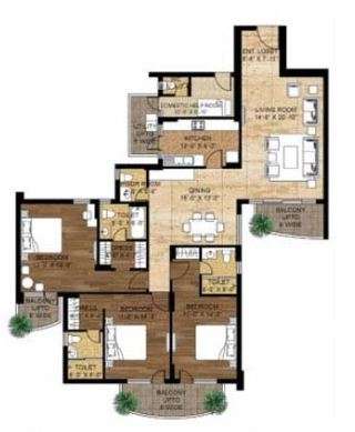 3 BHK 2450 Sq. Ft. Apartment in Unitech Exquisites Noida