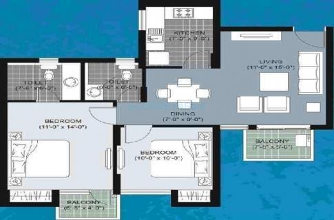 2 BHK 1045 Sq. Ft. Apartment