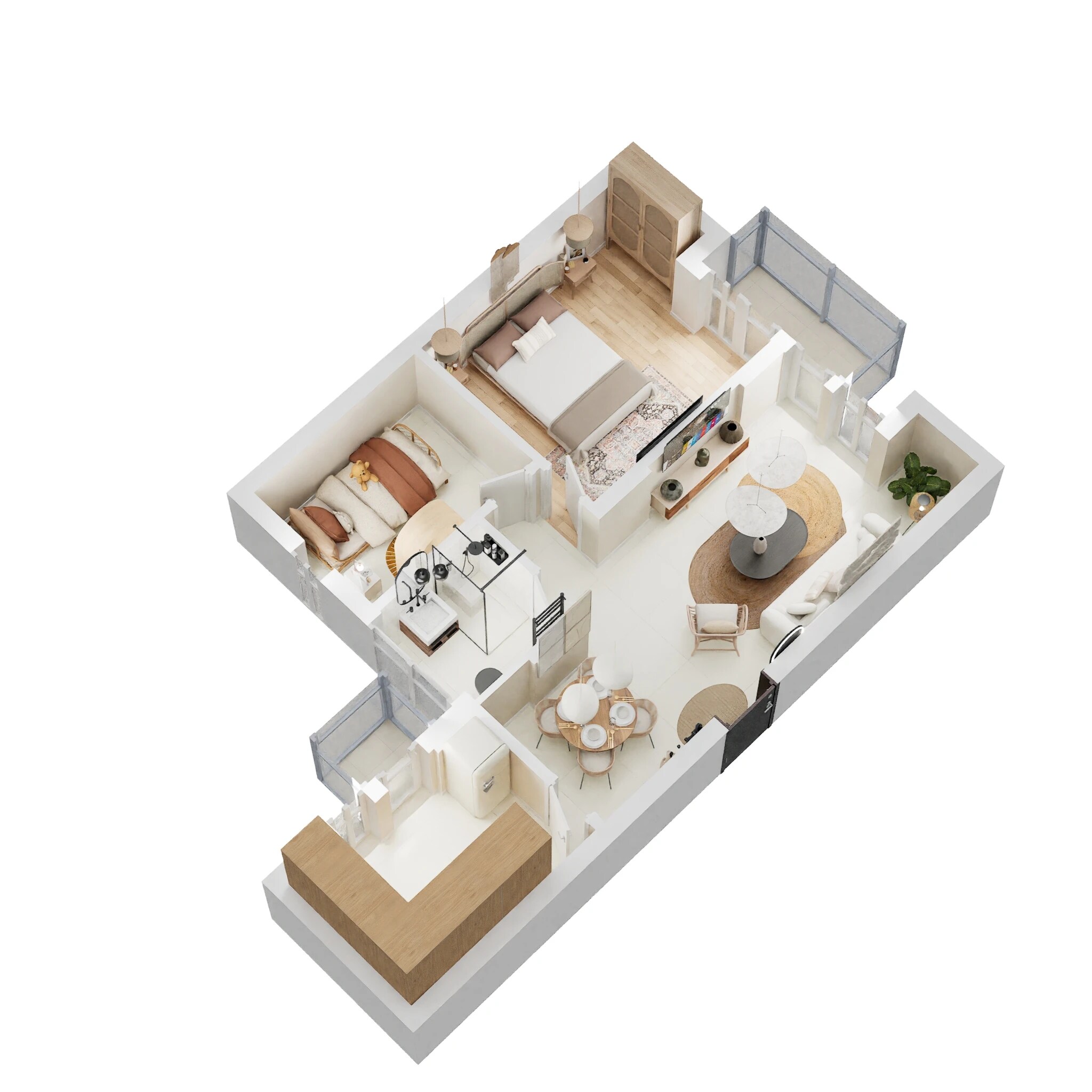 Floor plan of 1 BHK 865 Sq. Ft. Apartment in Unitech The Residences, Noida