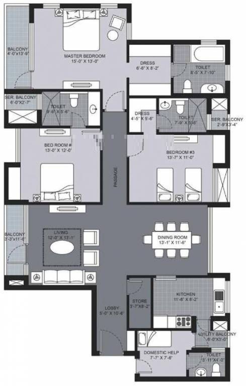 unitech ugcc amber apartment 3 bhk 2230sqft 20214211104252