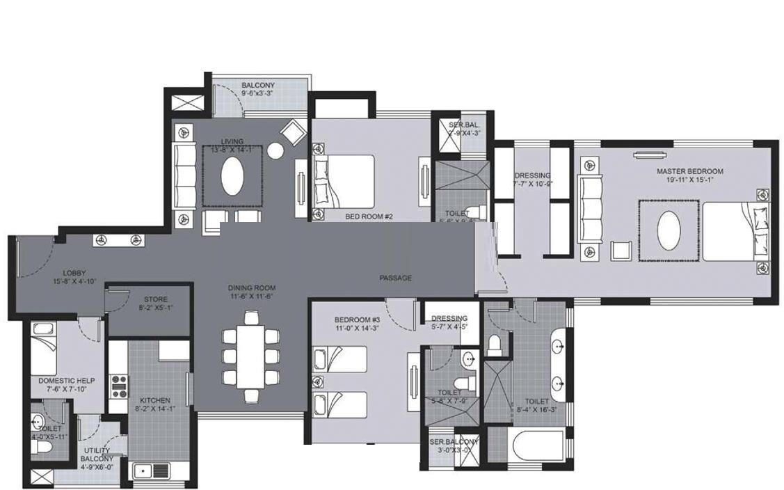 3 BHK 2625 Sq. Ft. Apartment