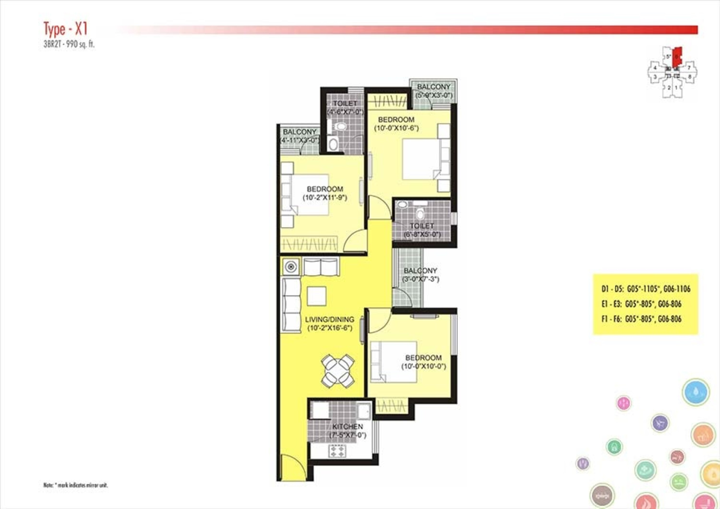 unitech unihomes ii apartment 3 bhk 990sqft 20202807112846