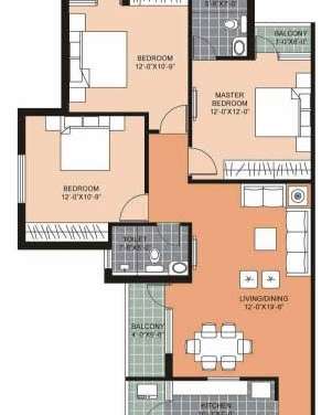 unitech unihomes superb apartment 3 bhk 1390sqft 20205907125915