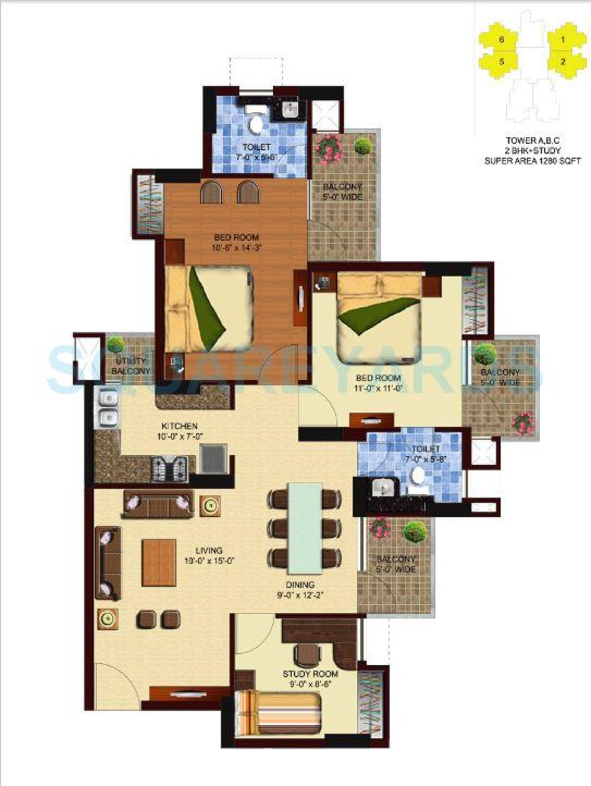 unnati fortune aranya apartment 2bhk st 1280sqft 1