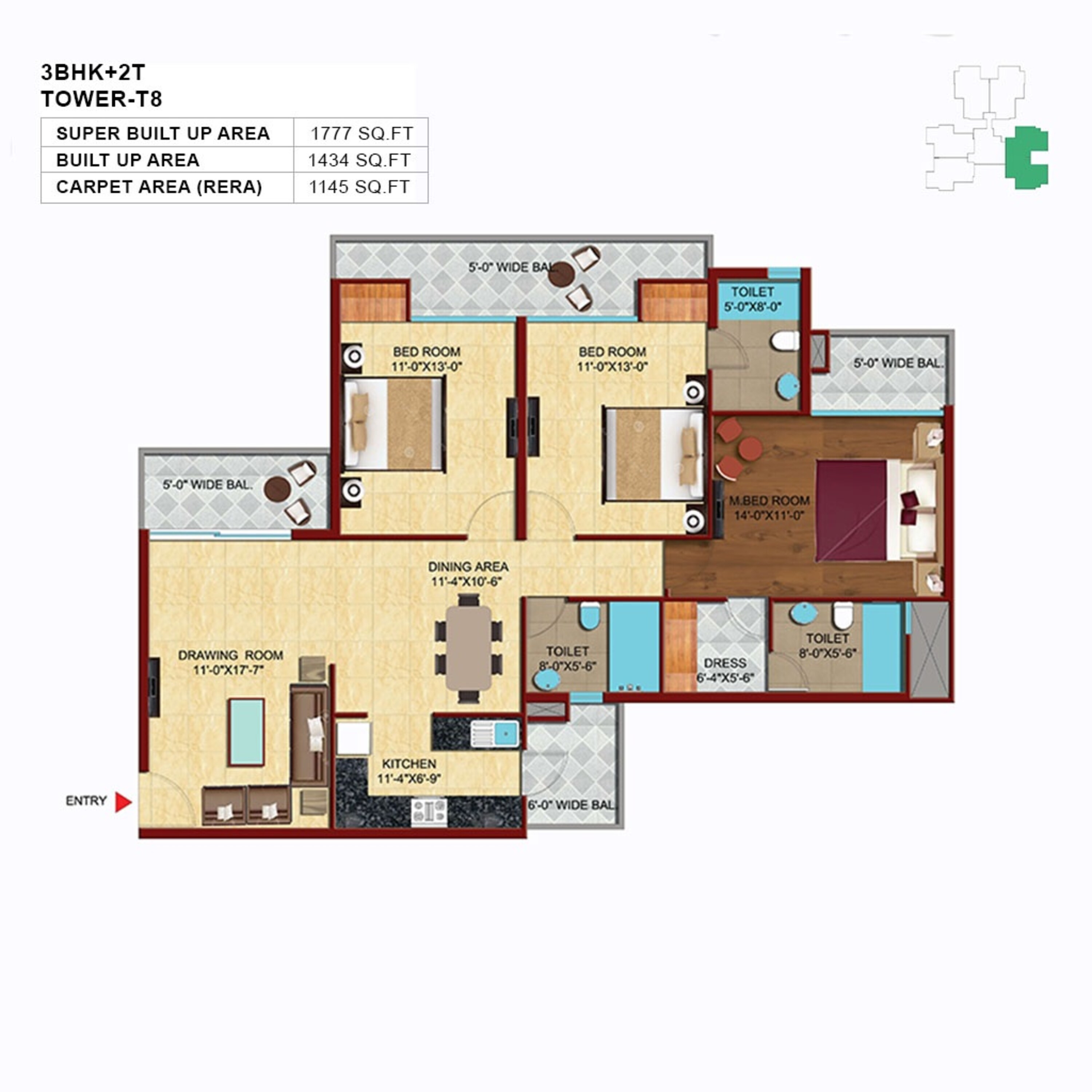 unnati fortune the aranya apartment 3bhk 1777sqft161