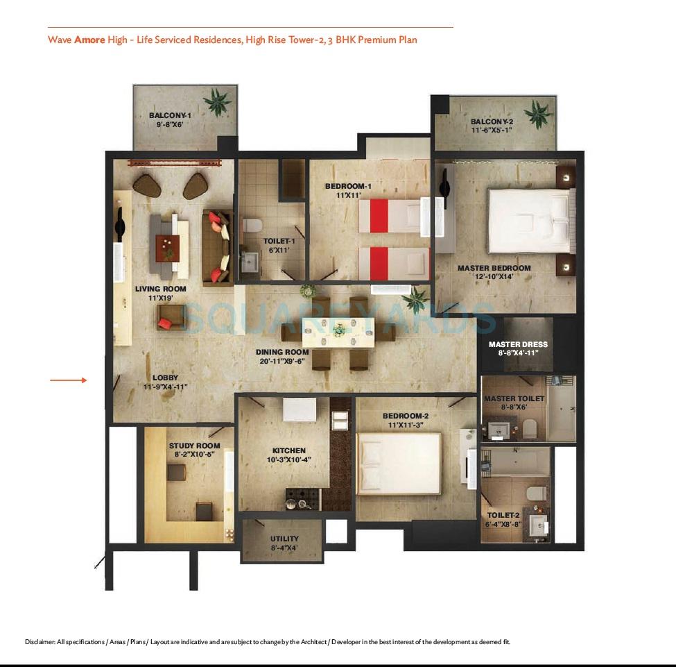 3 BHK 2197 Sq. Ft. Apartment