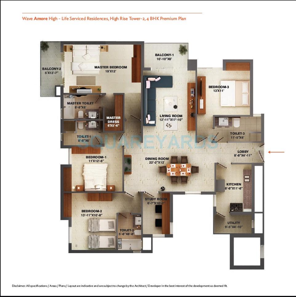 4 BHK 2956 Sq. Ft. Apartment