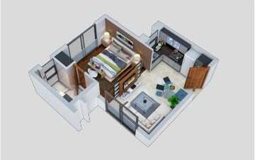 1 BHK 570 Sq. Ft. Apartment in WTC Co Live
