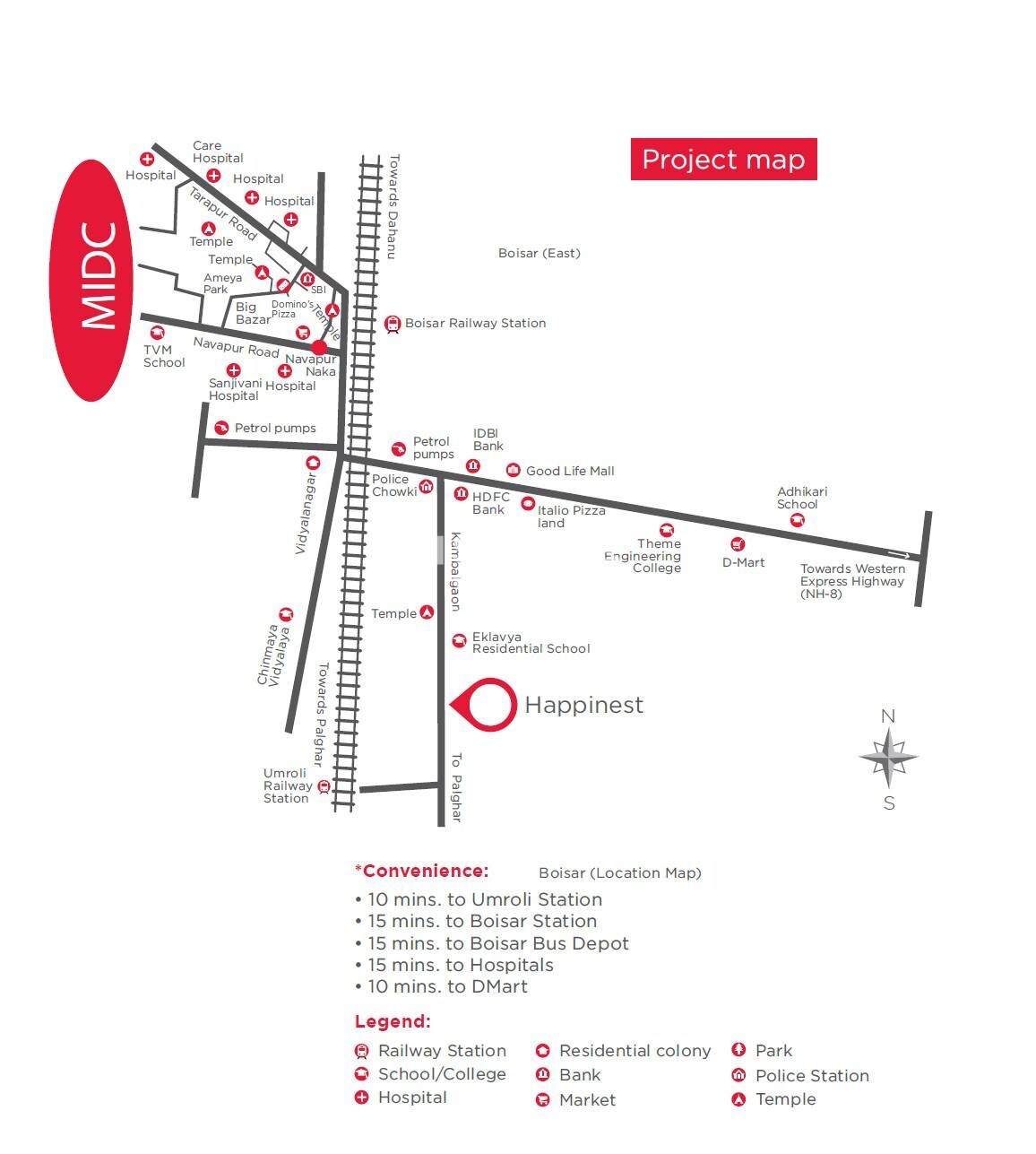 Mahindra Lifespace Happinest 2 Location Image