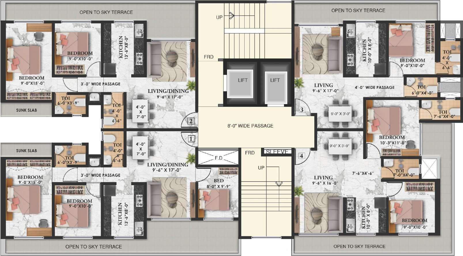 Radha Krishna Towers Vasai Floor Plans