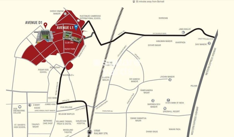 Rustomjee Global City Avenue Location Image