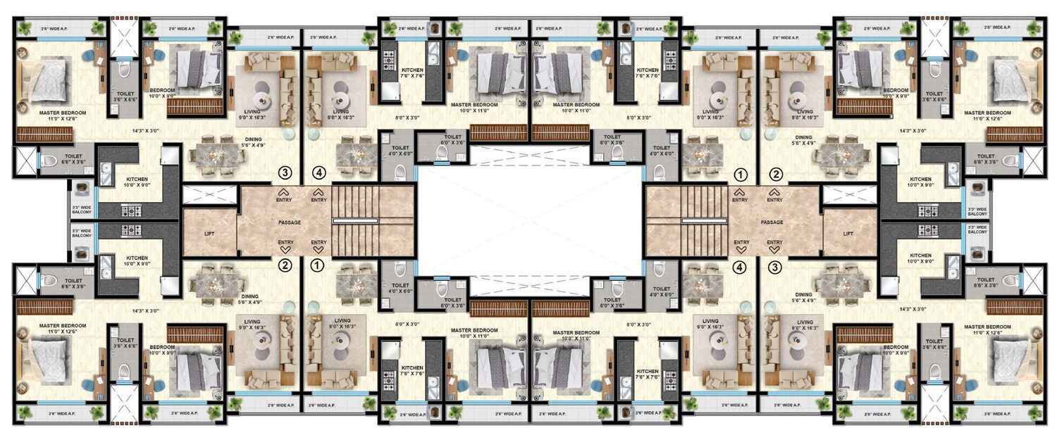 Shantee Flamingo Residency Floor Plans