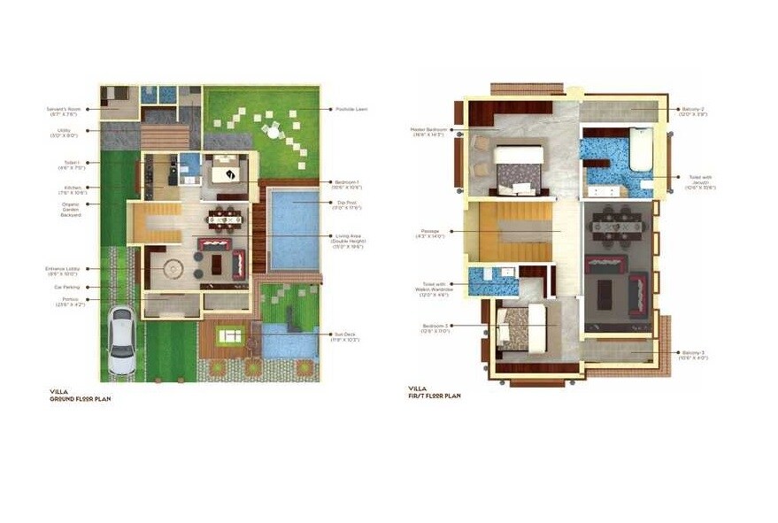 Floor plan of 3 BHK 2187 Sq. Ft. Villa in Agami Estancia, Palghar