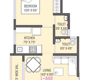 1 BHK 327 Sq. Ft. Apartment in Anav Aaradhya Pride