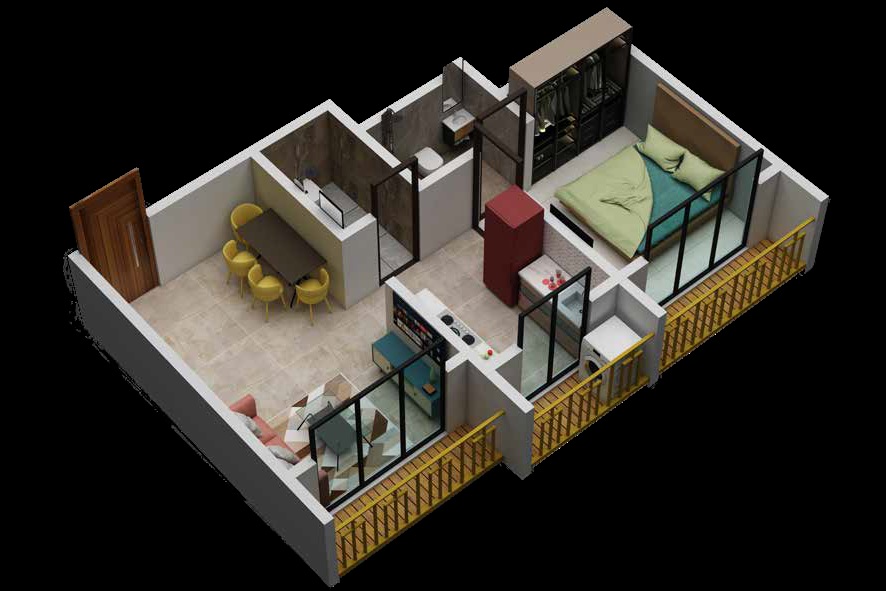 1 BHK 336 Sq. Ft. Apartment in Ankur Grandeur