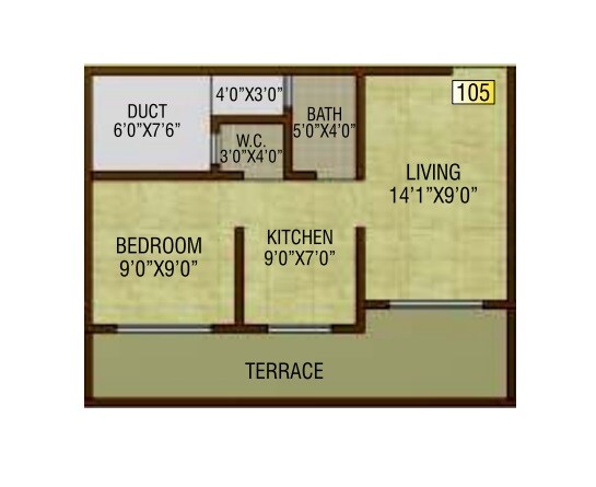 1 BHK 400 Sq. Ft. Apartment