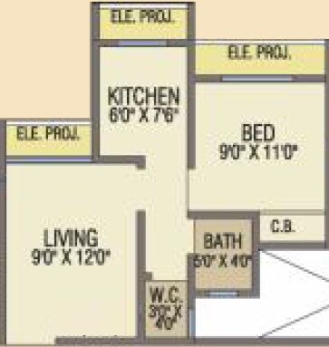 1 BHK 360 Sq. Ft. Apartment