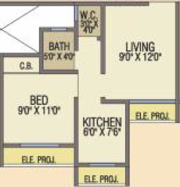 1 BHK 392 Sq. Ft. Apartment