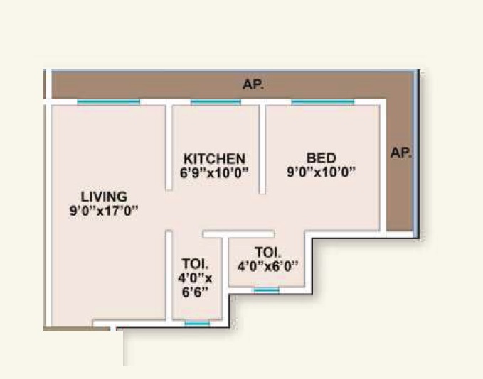 1 BHK 371 Sq. Ft. Apartment in Avora Tetris Hill View