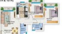 Floor plan of 2 BHK 570 Sq. Ft. Apartment in Bhoomi Acropolis, Palghar