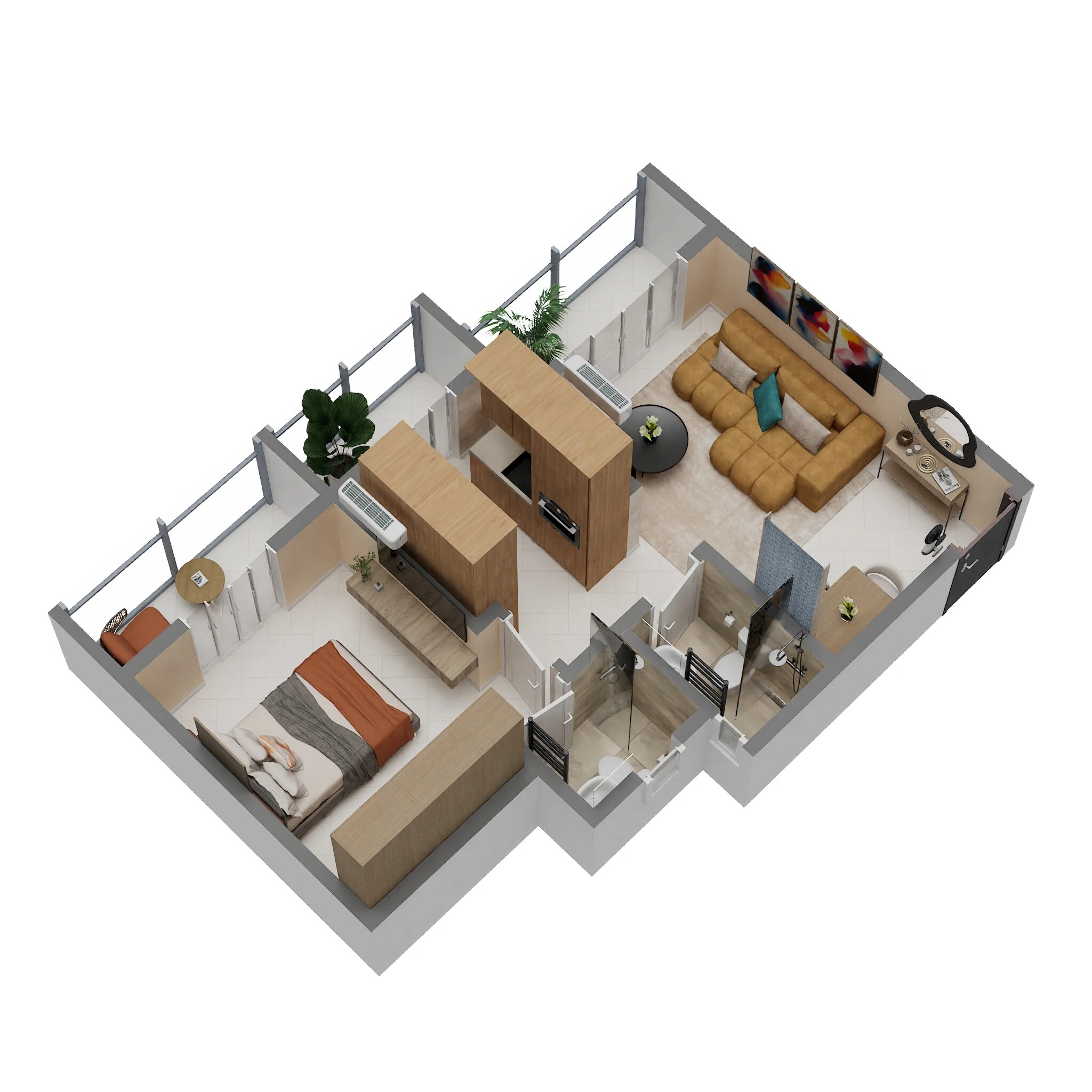 Floor plan of 1 BHK 320 Sq. Ft. Apartment in Bhoomi Sai Darshan, Palghar