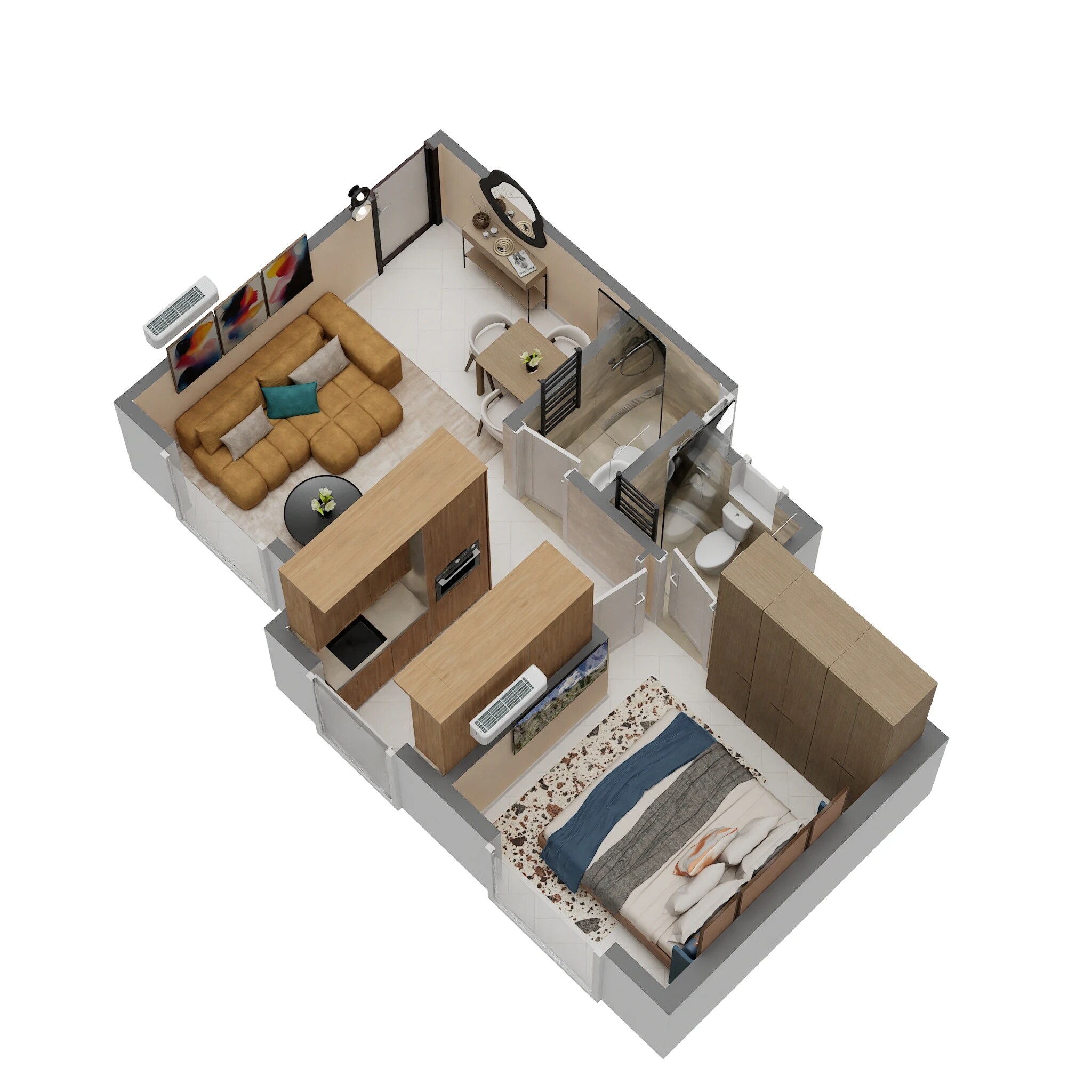 Floor plan of 1 BHK 357 Sq. Ft. Apartment in Bhoomi Sai Darshan, Palghar