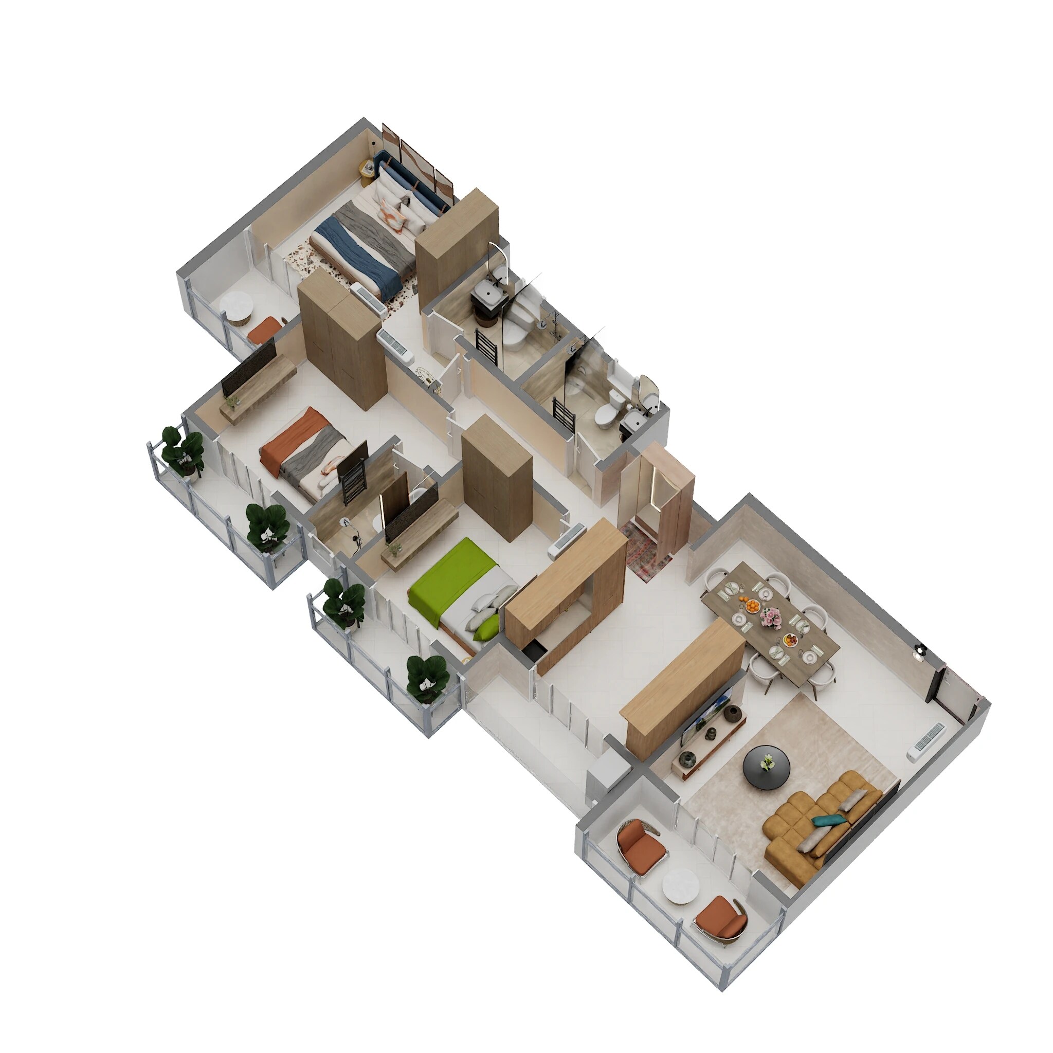 3 BHK 984 Sq. Ft. Apartment