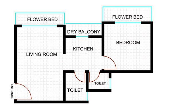 1 BHK 270 Sq. Ft. Apartment in D G Land Sheetal Sejal