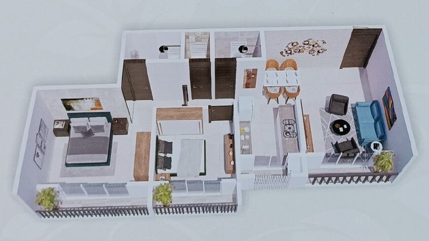 Floor plan of 2 BHK 504 Sq. Ft. Apartment in D S Aaradhya Apartment, Palghar