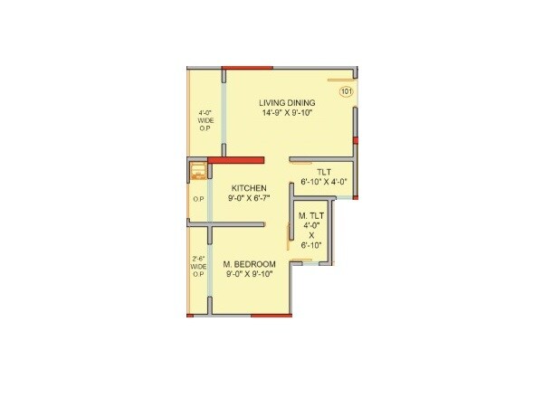 1 BHK 311 Sq. Ft. Apartment