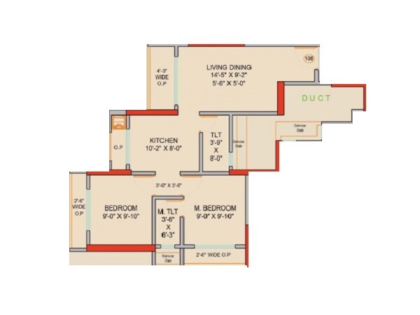 2 BHK 538 Sq. Ft. Apartment