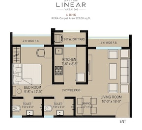 1 BHK 522 Sq. Ft. Apartment in Dattani Linear